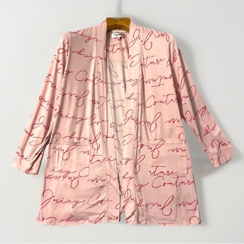 JUICY‎ COUTURE Womens Short Robe Medium Pink Logo Pockets See Pictues